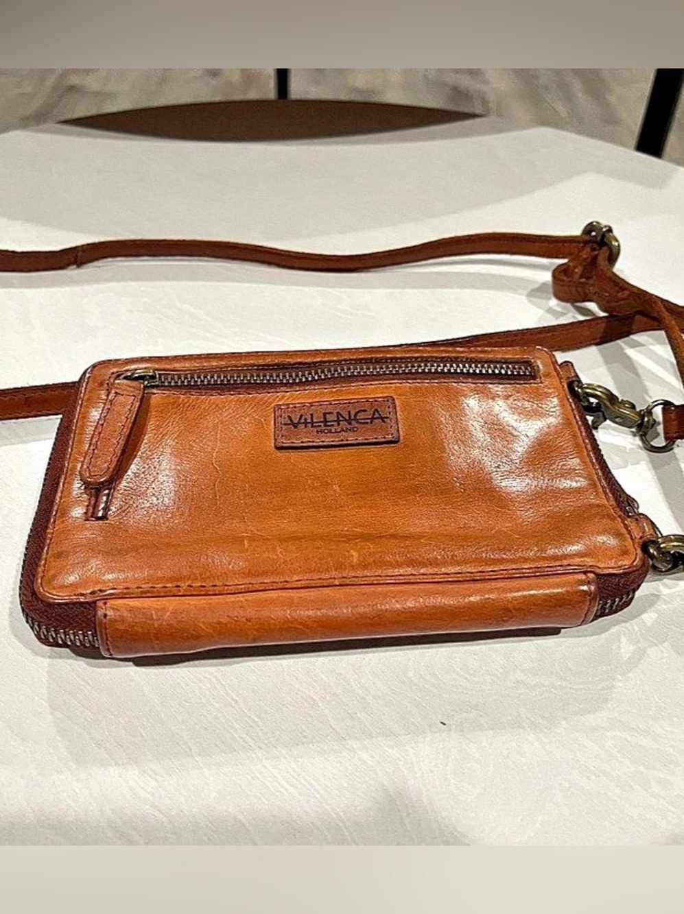 Vile Ma Holland Leather Woven Crossbody Bag in Brown
